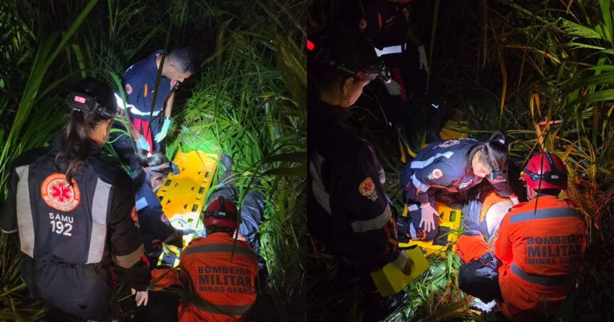 Motociclista é arremessado após batida frontal com carro em rodovia de Unaí (MG)
