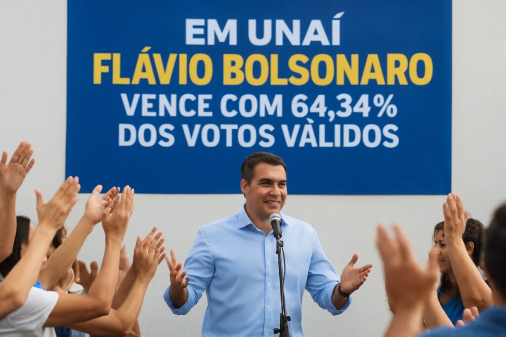 Flávio Bolsonaro conquista 64,34% dos votos em Unaí no 2º turno